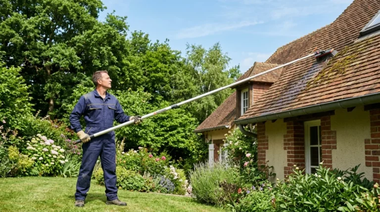 comment enlever la mousse sur un toit sans monter dessus