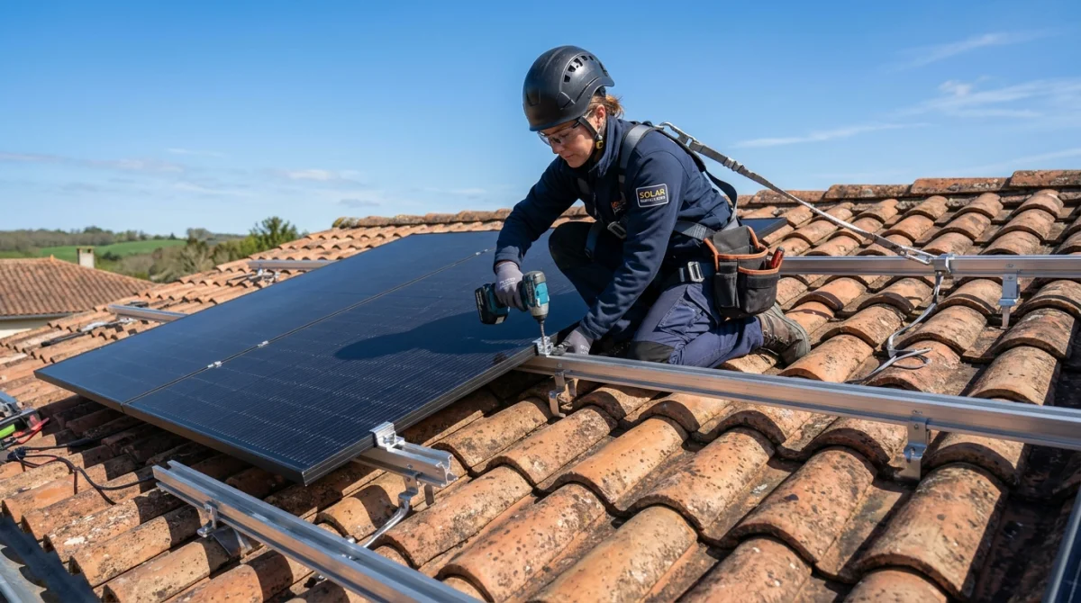 comment fixer panneau solaire sur toit tuile