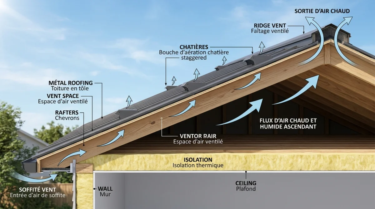 Comment éviter la condensation sous un toit en tôle